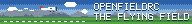 OpenFieldRC: a trainer plane over a mown field. The flying field.